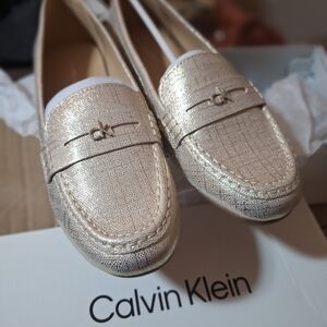 Calvin Klein Women's Gold Metallic Loafers